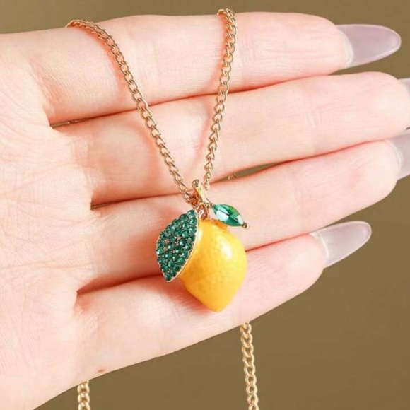 Cubic Zirconia Lemon Necklace - Picture 3 of 7